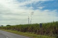 Sugar Mill Smoke Above A Crop Of Cane Royalty Free Stock Photo