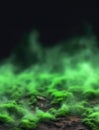 Smoke background. Green smog or fog spreads on ground.