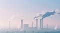 Smoke Billows From the Stacks of Industrial Buildings Royalty Free Stock Photo