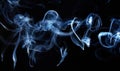 smoke on black background with abstract blur motion wave swirl . Wisp of Smoke. Cigarette smoke waves and clouds texture Royalty Free Stock Photo