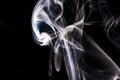 Smoke in black background with abstract curves