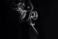 Smoke on a black background.