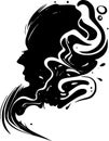 Smoke - black and white isolated icon - vector illustration