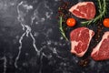 meat beef red food raw dark fried background table steak grill. Generative AI.