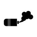Smoke bomb silhouette style icon