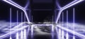 Smoke Cement Sci Fi Futuristic Concrete Construction Neon Laser Led Glowing Violet Blue Vibrant Virtual Reality Alien Ship Space Royalty Free Stock Photo