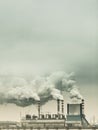 Smoke from chimney of power plant or station. Industry Royalty Free Stock Photo