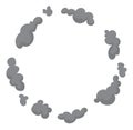 Smoke cloud circle. Cartoon comic round effect