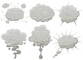 Smoke cloud set Explosion. Dust puff cartoon frame vector Royalty Free Stock Photo
