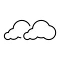 Smoke Cloud Shape Line Icon. Smog Air Toxic Climate Linear Pictogram. Dioxide Gas in Fluffy Sky Outline Icon. Exhalation