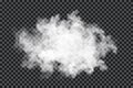 Smoke cloud on transparent background. Realistic fog or mist texture isolated on background. Transparent smoke effect Royalty Free Stock Photo