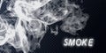 Smoke collection, isolated, transparent background. Set of realistic white smoke steam, waves from coffee,tea,cigarettes, Royalty Free Stock Photo