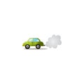 Car exhaust, co2, smoke. Raster illustration in cartoon style on white background Royalty Free Stock Photo