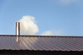 Smoke coming out the chimney against sky Royalty Free Stock Photo