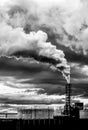 smoke coming out of factory chimney pollution climate change, global warming