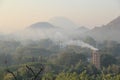 Smoke coming out of high chimney Royalty Free Stock Photo