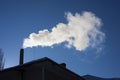 Smoke coming out of house chimney