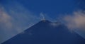Smoke coming out from South Crater in Mount Etna in Sicily