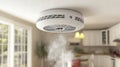 Smoke detector alert in modern kitchen Royalty Free Stock Photo