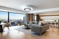 Smoke Detector On The Ceiling In Case Of Fire Alarm Due To Smoke As Fire Protection Warning. Generative AI