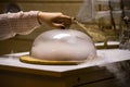 Smoke dish in the restaurant under the lid