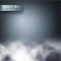 Smoke effect on a transparent vector background realistic.Cloud vector. Fog or smoke isolated transparent special effect. White Royalty Free Stock Photo