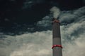 Smoke emitted from the chimney of the Reading power plant on a dark sky Royalty Free Stock Photo