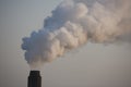 Smoke emitting from a lumber mill chimney