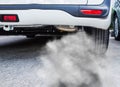 Smoke exhaust pipe car Royalty Free Stock Photo