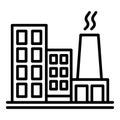 Smoke factory icon, outline style