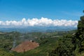 Smoke in a farm landscape in Colombia.
