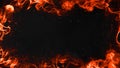 Burning flames frame abstract on isolated border black background Royalty Free Stock Photo