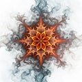 Smoke and fire in fractal design style on transparent background Royalty Free Stock Photo