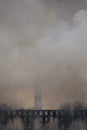 Smoke from a fire in a textile factory Royalty Free Stock Photo