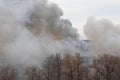 Smoke from a fire in a textile factory Royalty Free Stock Photo