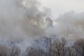Smoke from a fire in a textile factory Royalty Free Stock Photo