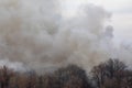 Smoke from a fire in a textile factory Royalty Free Stock Photo