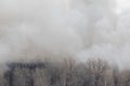 Smoke from a fire in a textile factory Royalty Free Stock Photo