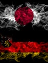 Smoke flags of Japan, Japanese and Germany Rhineland Palatinate