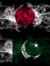 Smoke flags of Japan, Japanese and Pakistan, Pakistani