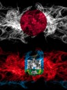 Smoke flags of Japan, Japanese and Russia, Russian, Oryol Oblast