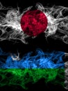 Smoke flags of Japan, Japanese and Russia, Russian, Yugra