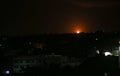 Smoke and flames rise after Israeli army war planes carried out airstrikes over of Deir Al-Balah in the central Gaza Strip
