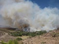 Smoke and Flames from a Small Wildfire Near Apache Junction, Arizona