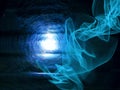 Smoke on the floor. Isolated black background.Abstract blue smoke mist fog on a black background. Texture. Royalty Free Stock Photo