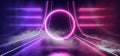 Smoke Fog Cyber Virtual |Blue Purple Circle Corridor Laser Neon Glowing Sci Fi Futuristic Grunge Concrete Stage Room Garage