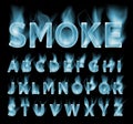 Smoke font collection. Fog and clouds font. Gas font.