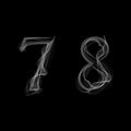 Smoke font. Numbers 7 8