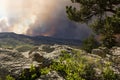 Smoke from a forest fire.