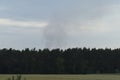 smoke forest fire in the distance during the scorching summer Royalty Free Stock Photo